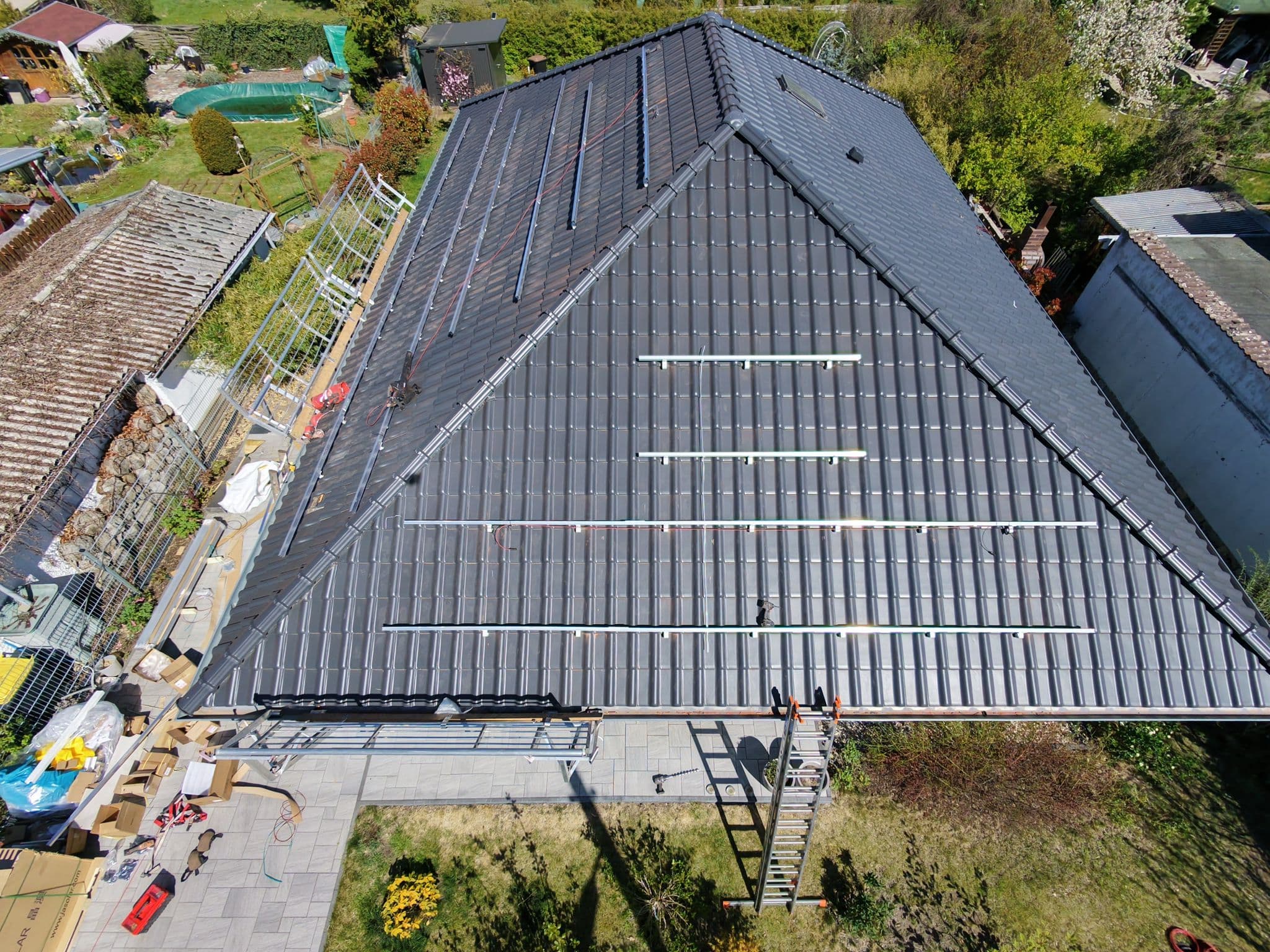 Solarmodule auf einem Einfamilienhaus